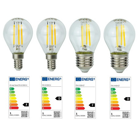 HM E27 LED Lampe, Birne "Fila G45", 12V AC/DC, 1.0W