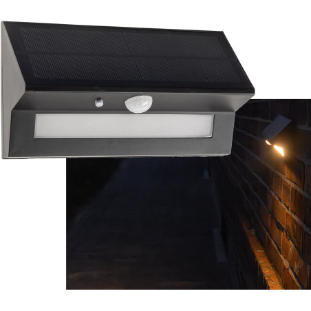 Chilitec LED-Solar Wandleuchte "SWL-AS400", 6W, PIR, 40 LEDs