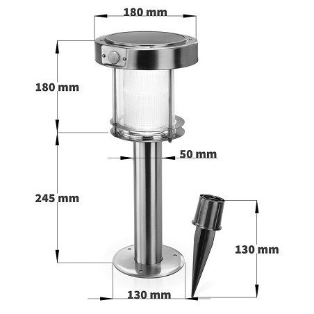 Esotec Solar PIR Stableuchte "Ancona PRO 42", 6 LED