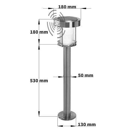 Esotec Solar PIR Stableuchte "Ancona PRO 71", 6 LED