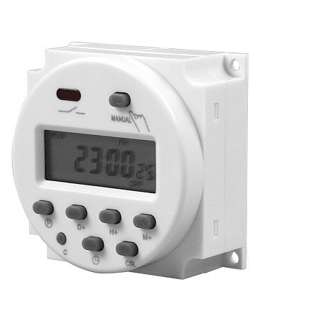 Max Hauri Digitale 7 x 24 h Zeitschaltuhr, Ein/Aus Schalter