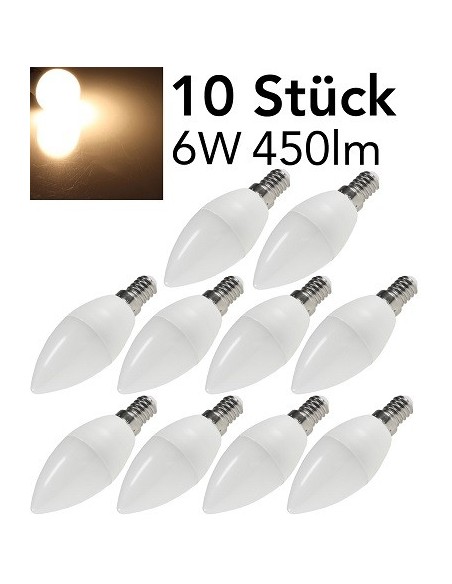 Chilitec E14 LED Lampe, Kerzenleuchte "K50 Promo", 6W, 10 Stk.