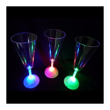 HM LED-Flash Sekt Glas, multicolor