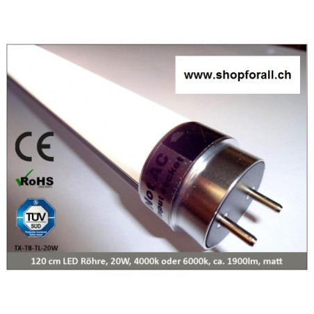 Tiroled LED Röhre T8/G13, 20W, 120cm, matt