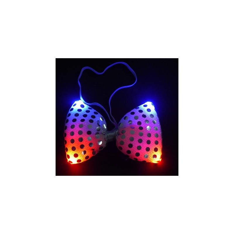 HM LED Pailetten-Fliege, multicolor LED'S, 3 Leuchtmodi