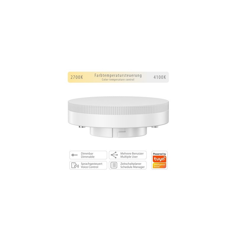 Ledscom GX53 LED-Leuchtmittel, Lampe "Smart", 4.5W, dimmbar