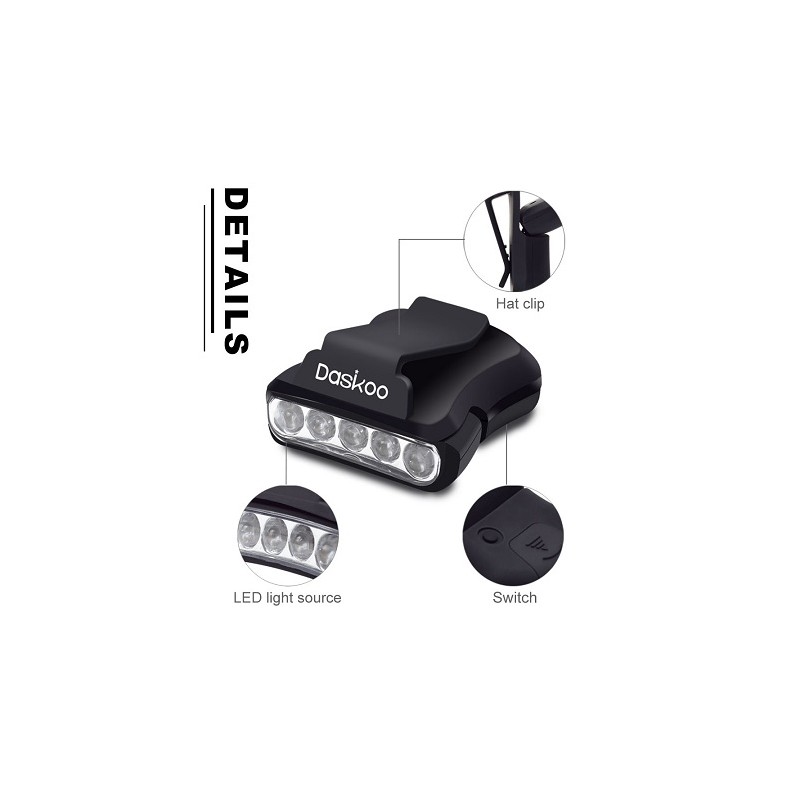 Daskoo LED-Lichtleisten Clip für Cap, 5 LEDs | 4077