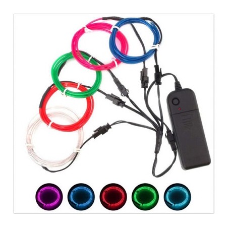 HM EL Wire Lichtschnur "FIVEx1M" 5x1m SET, komplett