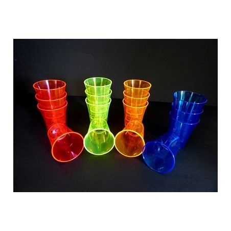 HM Neon UV Shot Glas, 50ml, 16 Stück, 4 Farben Mix | 3253