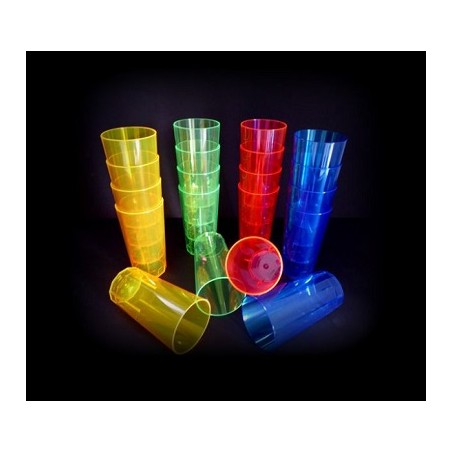 HM Neon UV Drinkglas, 250ml, 20 Stück, 4 Farben Mix | 3254