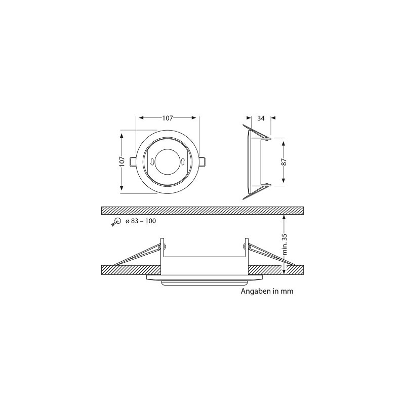 Ledscom LED Einbaurahmen "Zobe", GX53, max. 15W