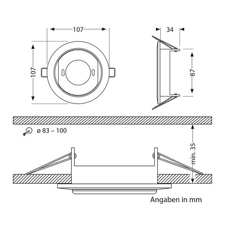 Ledscom LED Einbaurahmen "Zobe", GX53, max. 15W