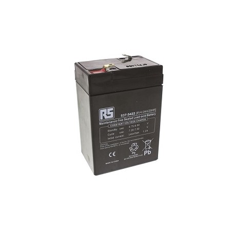 RS AGM Bleiakku "Pro", 6V, 4Ah mit Faston F1-Anschluss