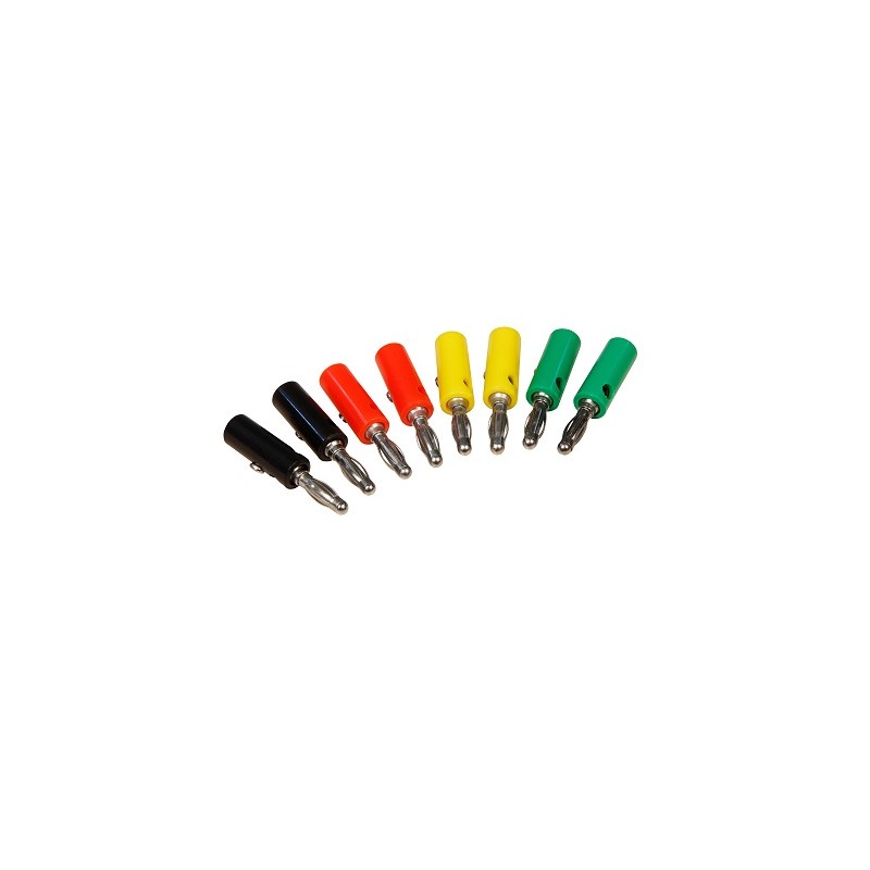 Bananenstecker-Set McPower, 4mm, Querloch, Druckfeder, 4 Farben, 8