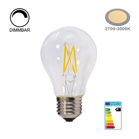 OPTONICA E27 LED Lampe, Birne "Filament", 6W, dimmbar