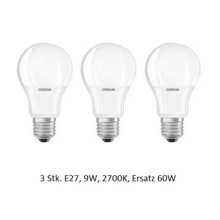 Osram LED-Lampe, Birne E27 "Classic", 9W