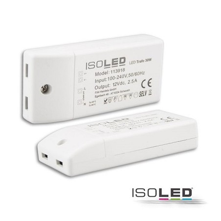 Isoled LED DC-Treiber/Trafo "KOMP1", 12V DC, 2.5A, 30W | 3527