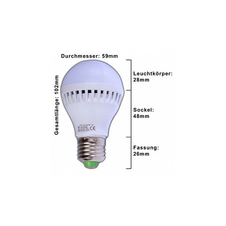 PB E27 LED Lampe, Birne, "MIDLE", 5W, dimmbar