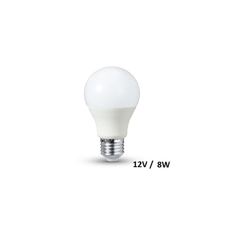 HM E27 LED Lampe, Birne "A60", 12V/24V DC, 8W, matt