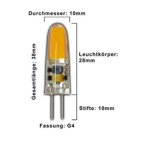 PB LED-Stiftsockellampe G4, 12V AC/DC, 2W, dimmbar