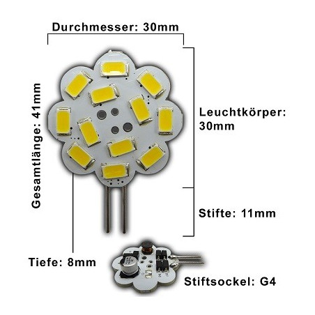 PB LED-Stiftsockellampe G4, 12V AC/DC, 3W, dimmbar