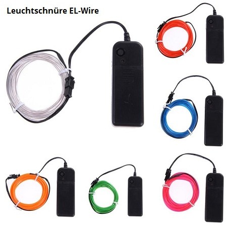 HM Lichtschnüre EL Wire "EW-3Ms", Set mit 3 Meter Draht