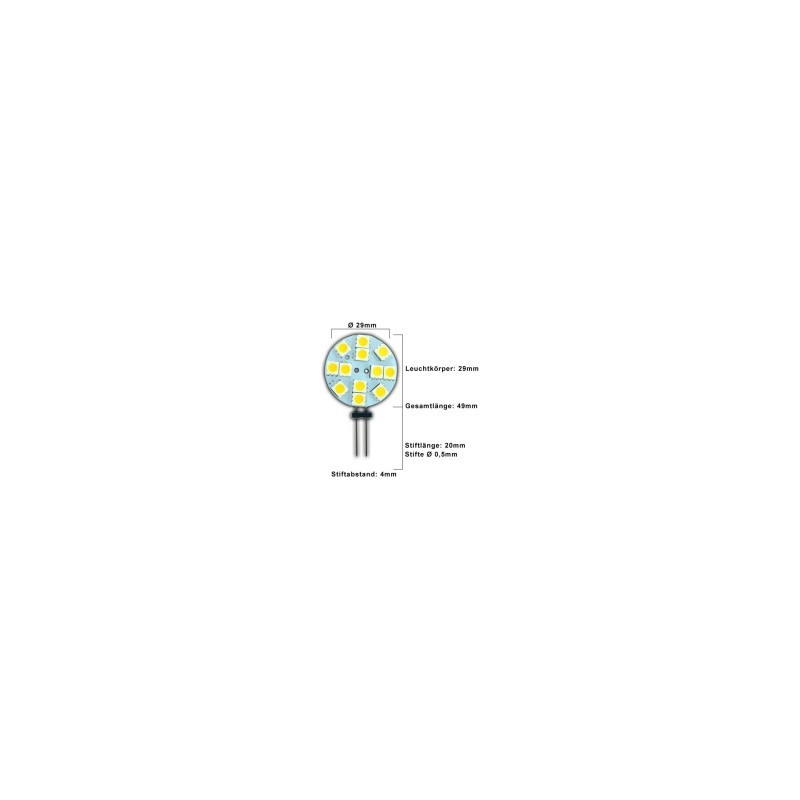 PB LED-Stiftsockellampe G4, 1.2W, 12V DC