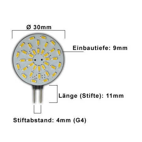PB LED-Stiftsockellampe G4, 12V AC/DC, 2W, dimmbar