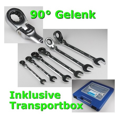 Chilitec Gabel-Knarrenschlüsselsatz mit Gelenk | 4636