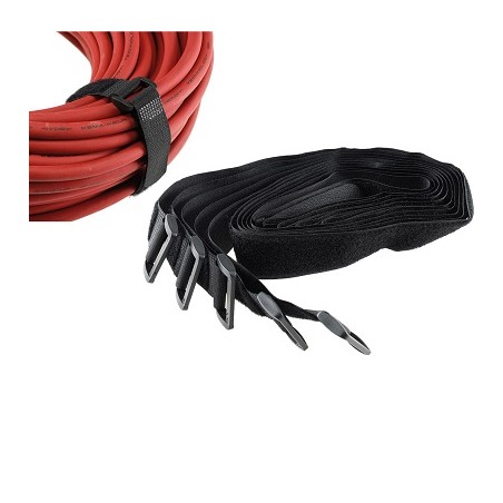 Chilitec Klettband mit Öse, 5er Pack 80 x 3cm, schwarz