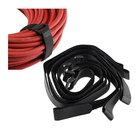 Chilitec Klettband mit Öse, 5er Pack 50 x 2cm, schwarz