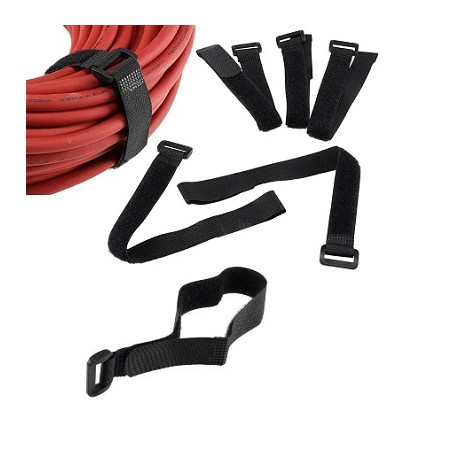 Chilitec Klettband mit Öse, 5er Pack 30 x 2cm, schwarz