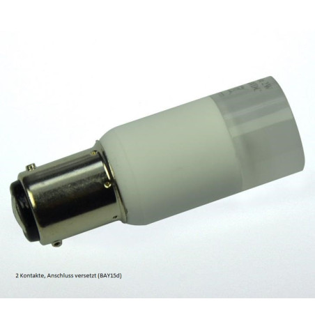 David Com. BAY15d LED Lampe, 2W, DC10-30V, 18 LED's, dim.