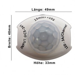 PB LED-Einbaubewegungsmelder "PB-PIR 12V", 3A/36W 2
